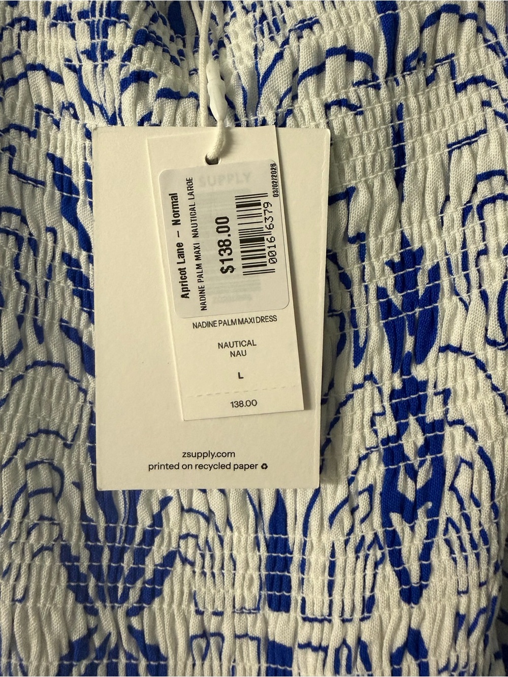 Z Supply Blue and White Printed Maxi Dress - Picture 8 of 8